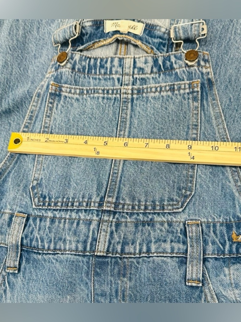 Madewell Denim Overalls Women’s Small Blue Straight Leg Adjustable Strap - Picture 6 of 16
